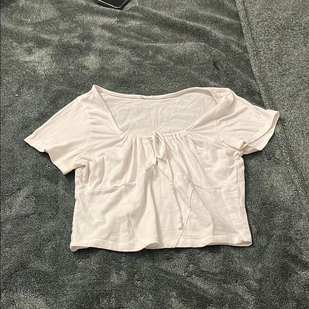 Women's White Short Sleeve Top